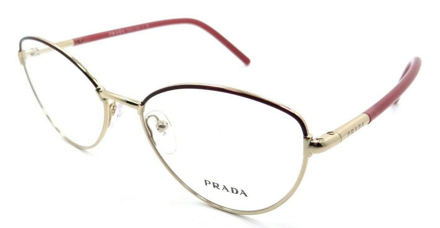 Prada Eyeglasses Frames PR 62WV FHX-1O1 53-17-140 Bordeaux / Pale Gold Italy