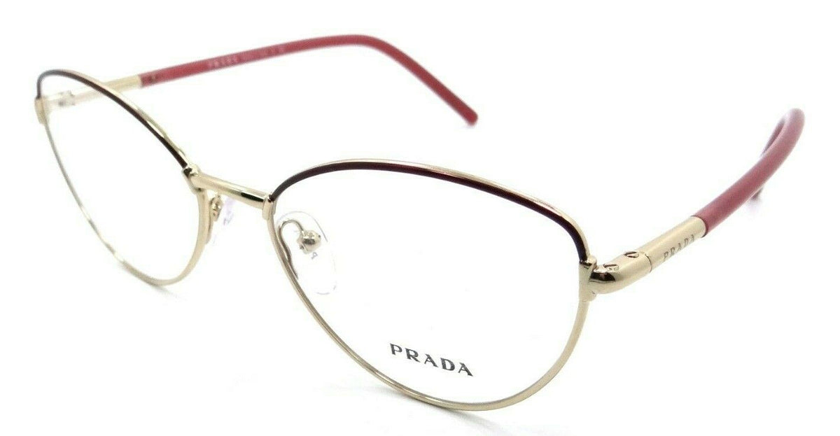 Prada Eyeglasses Frames PR 62WV FHX-1O1 53-17-140 Bordeaux / Pale Gold Italy