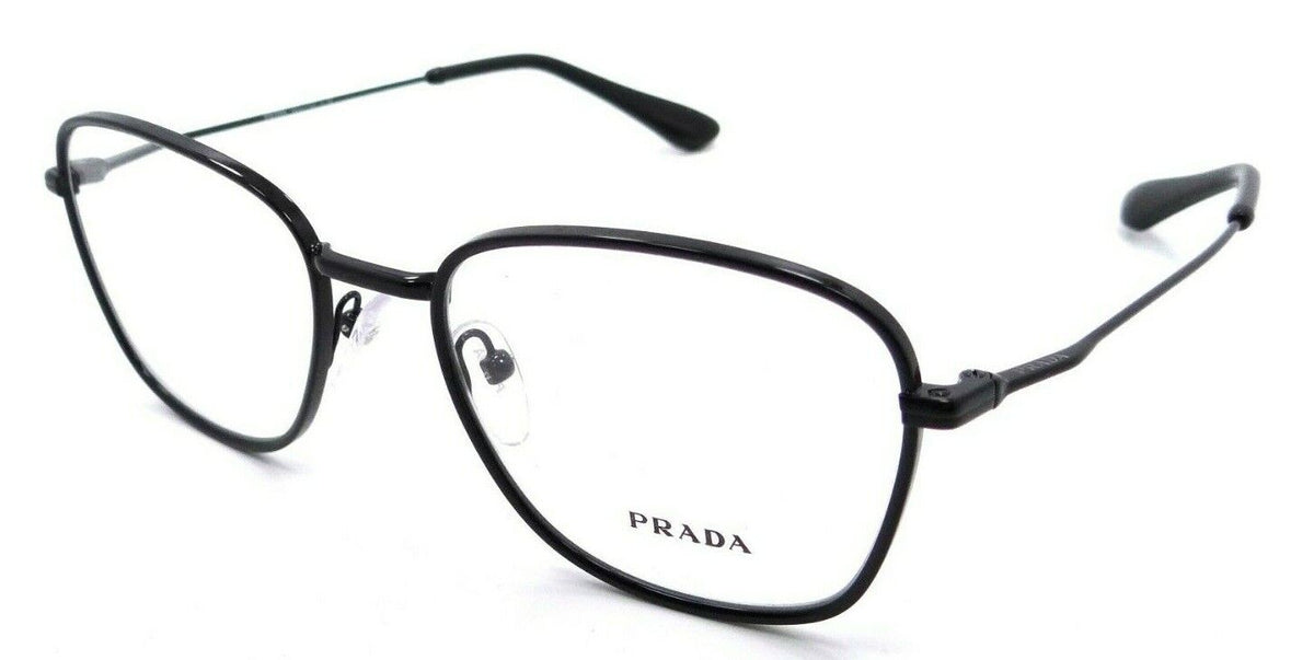 Prada Eyeglasses Frames PR 64XV 1AB-1O1 52-19-145 Shiny Black Made in Italy