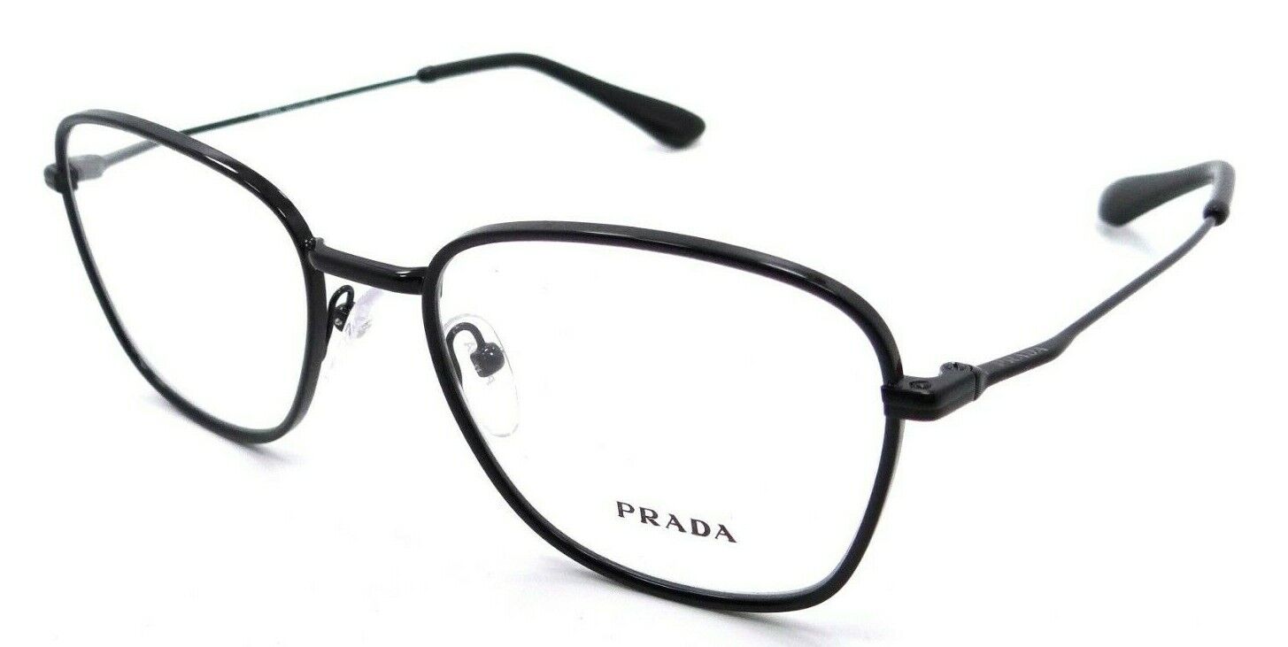 Prada Eyeglasses Frames PR 64XV 1AB-1O1 52-19-145 Shiny Black Made in Italy