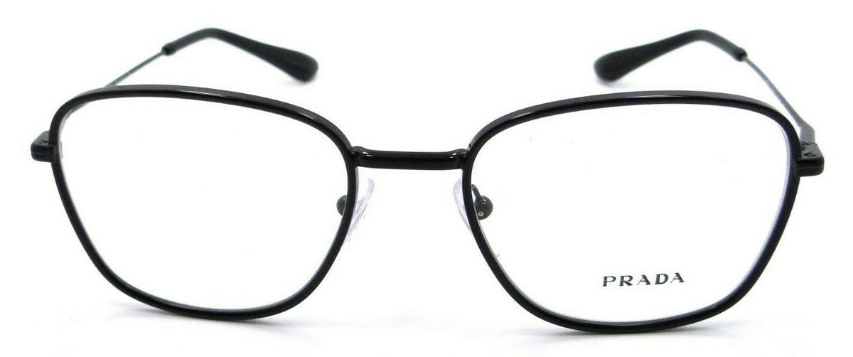Prada Eyeglasses Frames PR 64XV 1AB-1O1 52-19-145 Shiny Black Made in Italy