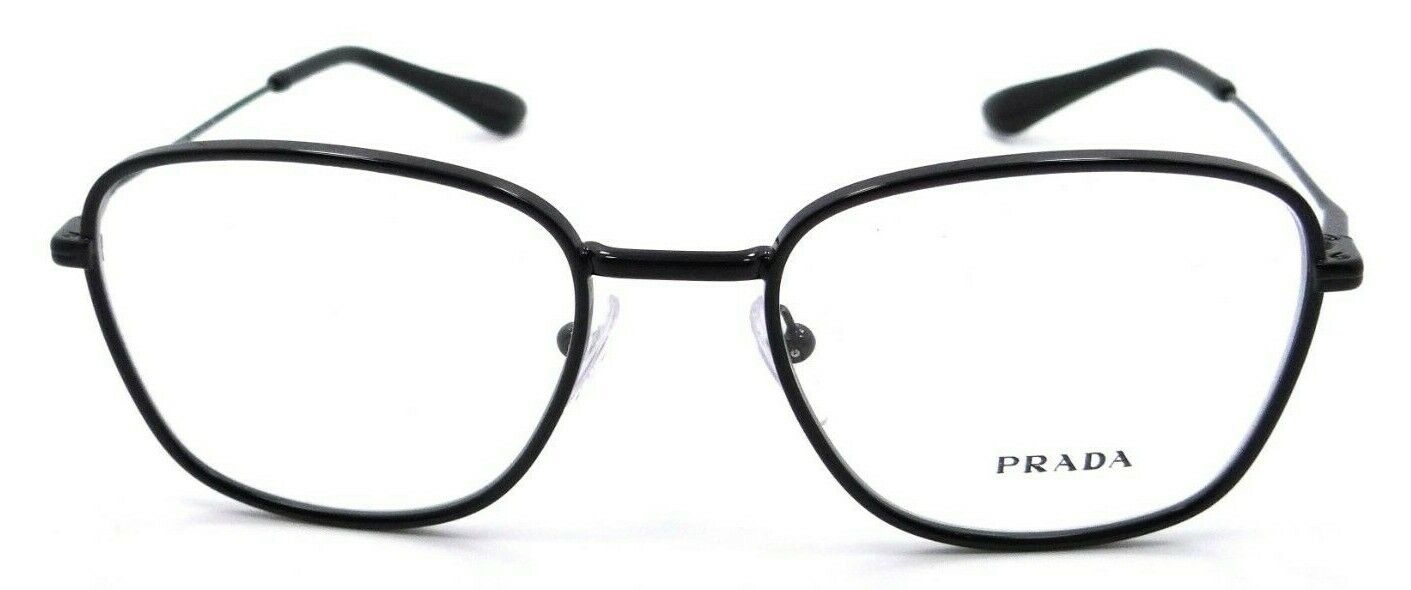 Prada Eyeglasses Frames PR 64XV 1AB-1O1 52-19-145 Shiny Black Made in Italy