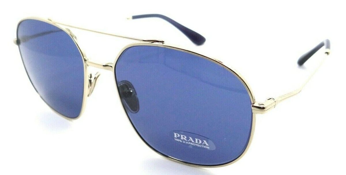 Prada Sunglasses PR 51YS ZVN-04P 58-16-145 Pale Gold / Dark Blue Made in Italy-8056597531429-classypw.com-1
