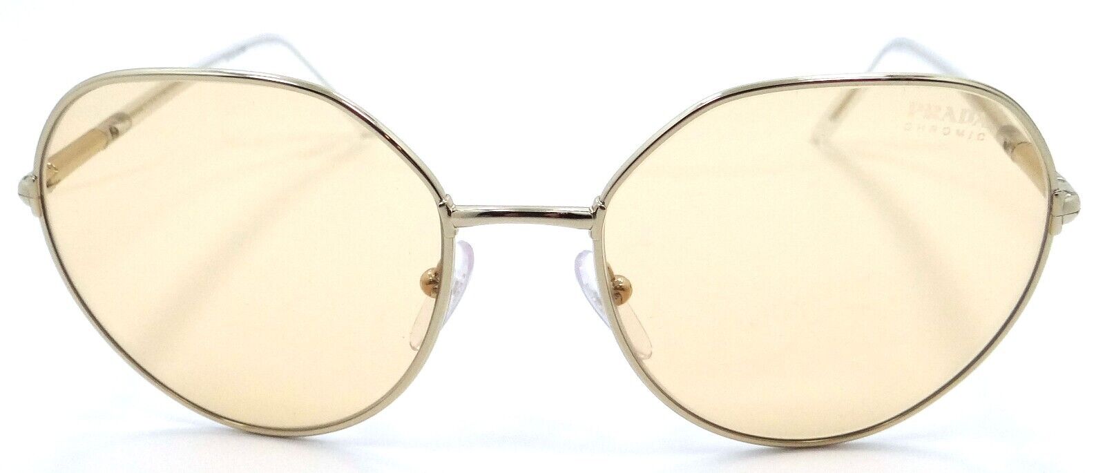 Prada Sunglasses PR 65XS ZVN-09D 58-19-145 Pale Gold / Orange Photochromic Italy