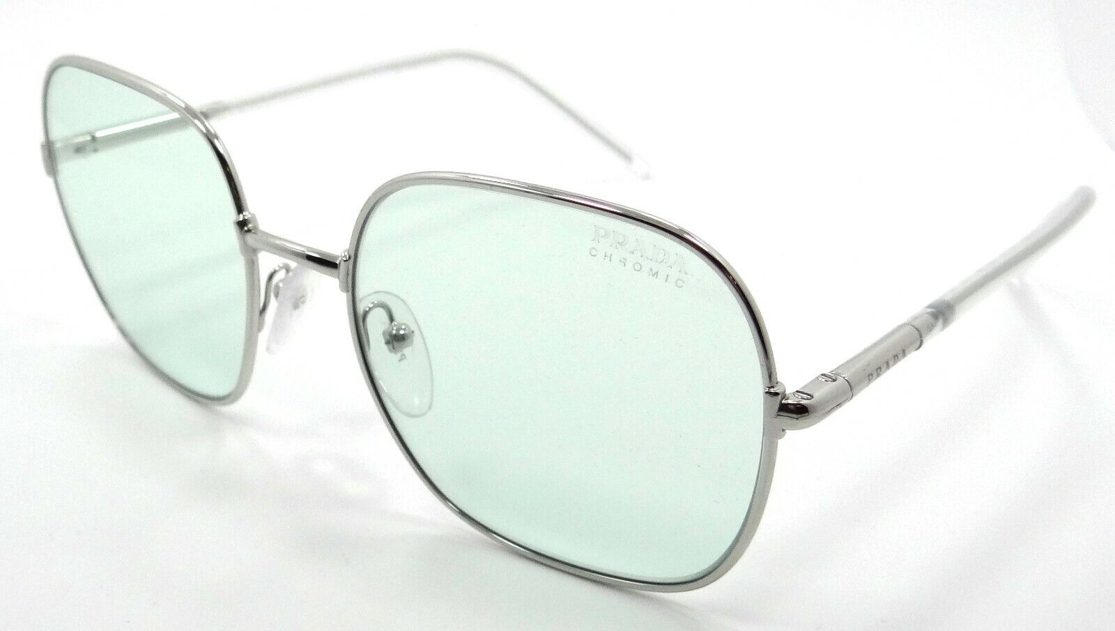 Prada Sunglasses PR 67XS 1BC-08D 55-19-140 Silver / Green Photochromic Italy-8056597245968-classypw.com-1