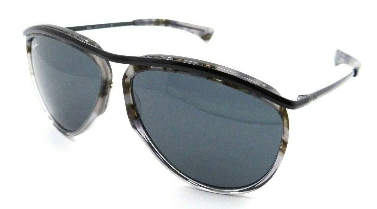 Ray-Ban Sunglasses RB 2219 1286/R5 59-13-140 Aviator Olympian Grey Havana / Blue-8056597122214-classypw.com-1