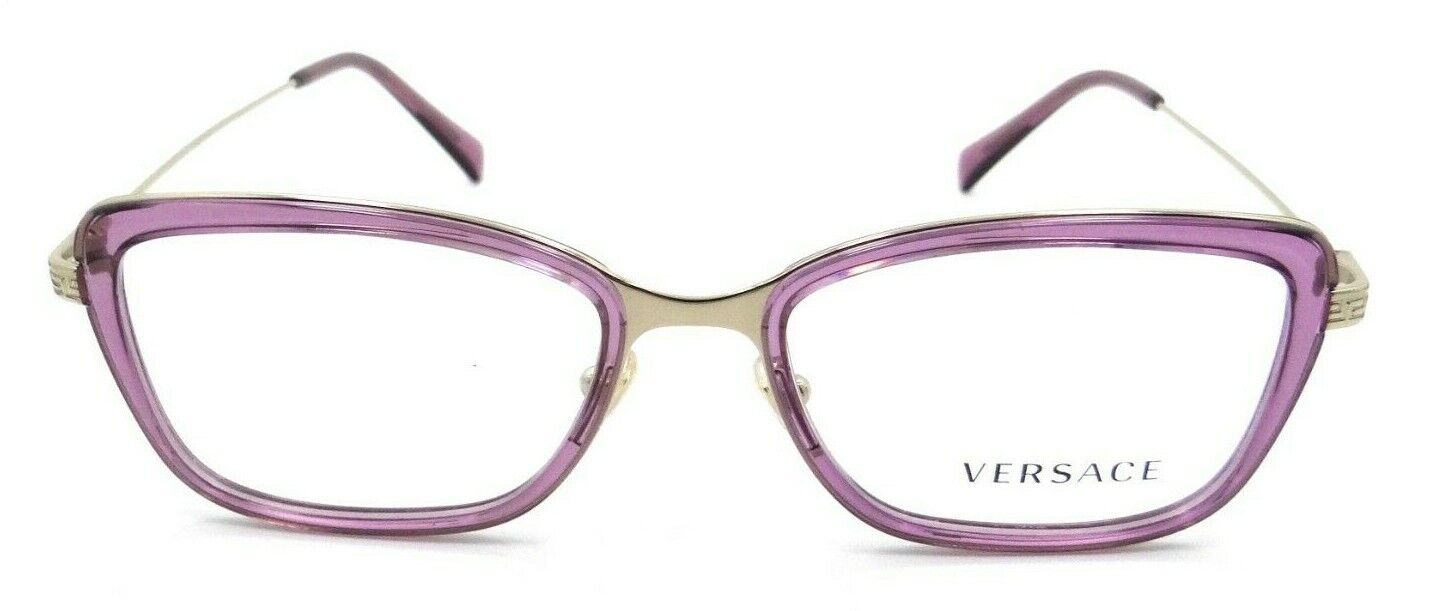 Versace Eyeglasses Frames VE 1243 1402 52-17-140 Pale Gold / Transparent Violet