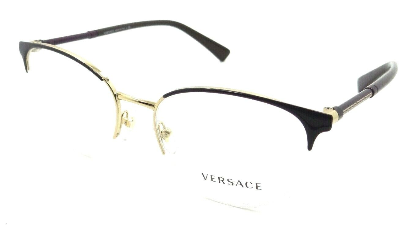Versace Eyeglasses Frames VE 1247 1418 52-17-140 Eggplant Violet / Gold Italy-8053672979381-classypw.com-1