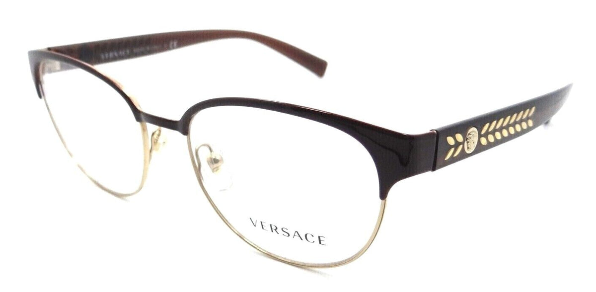 Versace Eyeglasses Frames VE 1256 1435 53-17-140 Dark Red / Gold Made in Italy-8053672953305-classypw.com-1