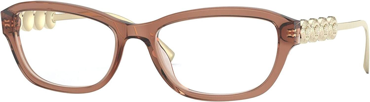 Versace Eyeglasses Frames VE 3279 5325 52-17-135 Transparent Brown Made in Italy-8056597118286-classypw.com-1