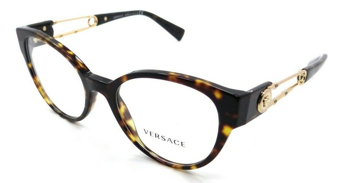 Versace Eyeglasses Frames VE 3307 108 52-19-140 Dark Havana Made in Italy-8056597529990-classypw.com-1