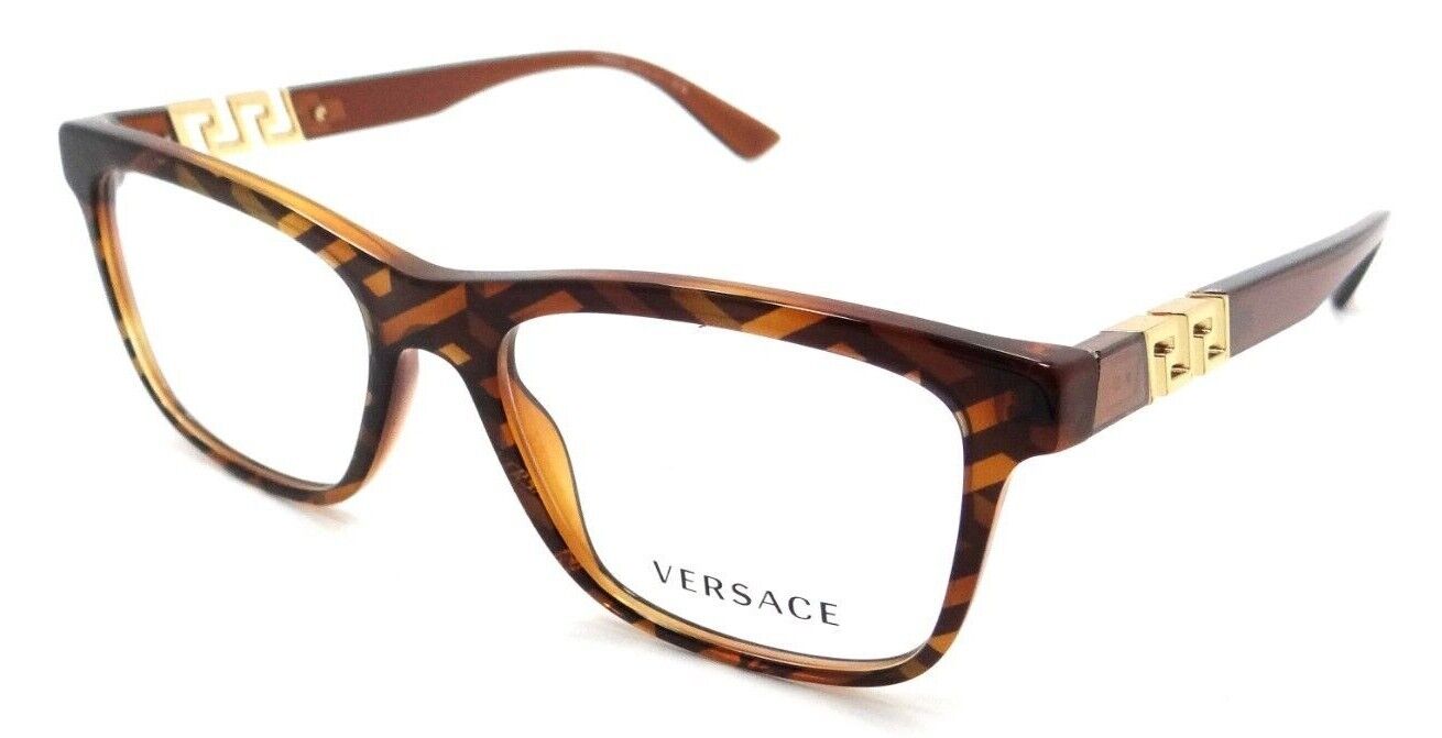 Versace Eyeglasses Frames VE 3319 5354 53-17-145 Havana Monogram Print Italy-8056597642309-classypw.com-1