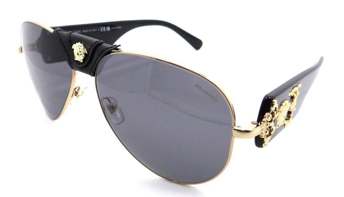 Versace Sunglasses VE 2150Q 1002/81 62-14-140 Gold / Dark Grey Polarized Italy-8056597266086-classypw.com-1