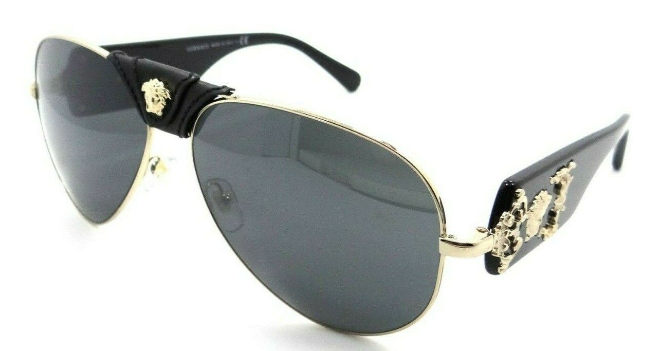 Versace Sunglasses VE 2150Q 1252/6G 62-14-140 Pale Gold / Grey Mirror Italy-8053672979404-classypw.com-1