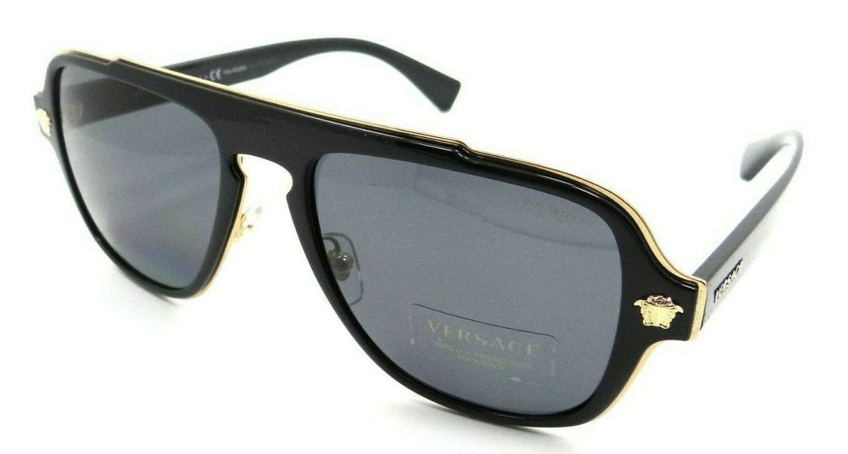 Versace Sunglasses VE 2199 1002/81 56-18-145 Black / Dark Grey Polarized Italy-8053672923087-classypw.com-1