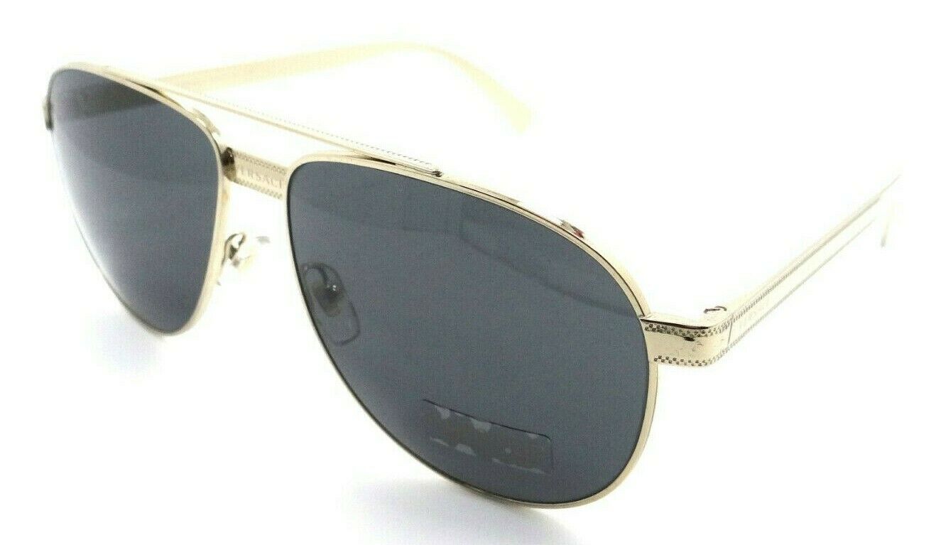 Versace Sunglasses VE 2209 1252/87 58-14-140 Pale Gold / Dark Grey Made in Italy-8056597040075-classypw.com-1