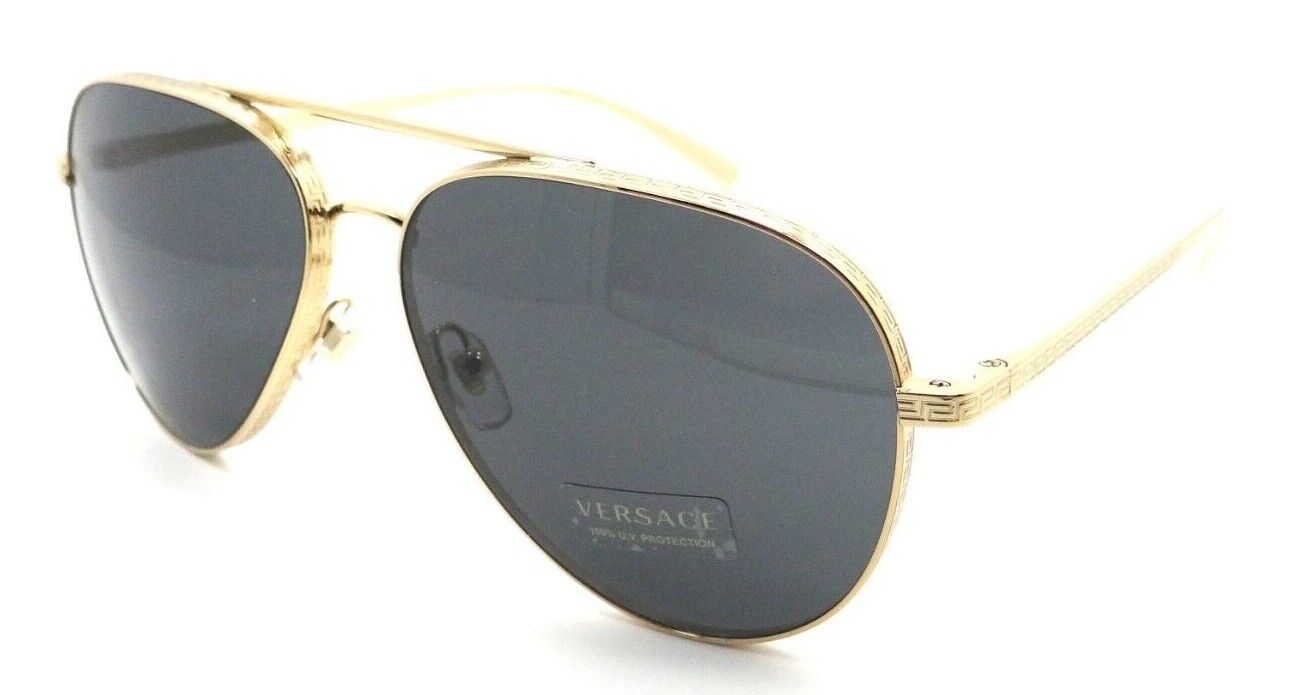 Versace Sunglasses VE 2217 1002/87 59-14-140 Gold / Grey Made in Italy-8056597117821-classypw.com-1