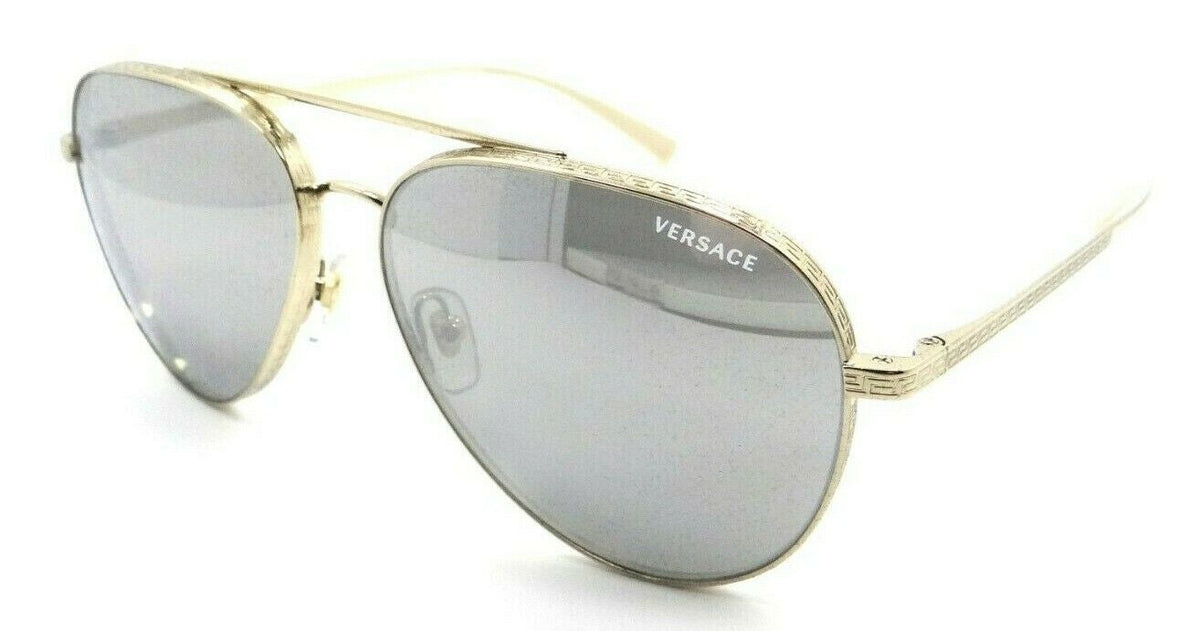 Versace Sunglasses VE 2217 1252/6G 59-14-140 Pale Gold /Light Grey Mirror Silver-8056597117845-classypw.com-1
