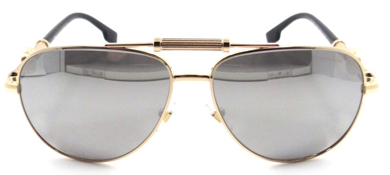 Versace Sunglasses VE 2236 1002/Z3 59-14-140 Gold / Grey Mirror Silver Polarized