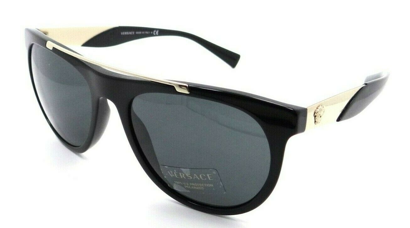 Versace Sunglasses VE 4347 GB1/87 56-19-145 Black - Gold / Grey Made in Italy-8053672813449-classypw.com-1