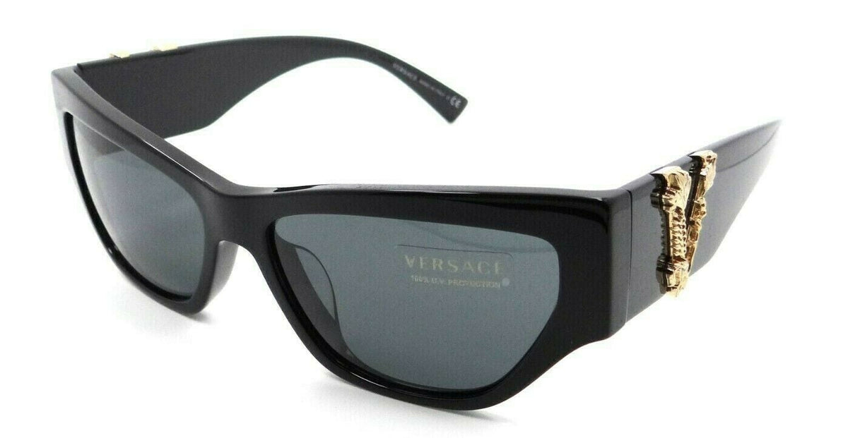 Versace Sunglasses VE 4383F GB1/87 56-15-140 Shiny Black / Grey Made in Italy-8056597163194-classypw.com-1