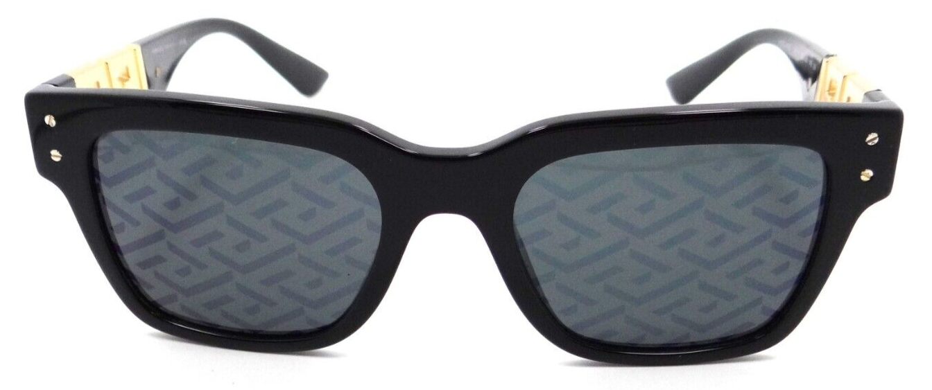 Versace Sunglasses VE 4421 GB1/F 52-20-145 Black / Dark Grey Monogram Blue Italy