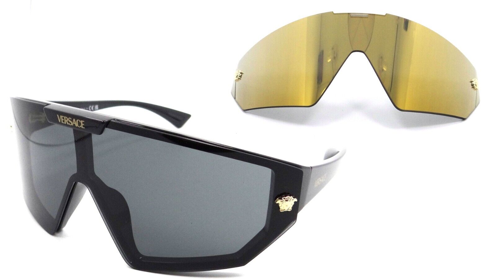 Versace Sunglasses VE 4461 GB1/87 47-xx-125 Black / Dark Grey & Gold Mirror
