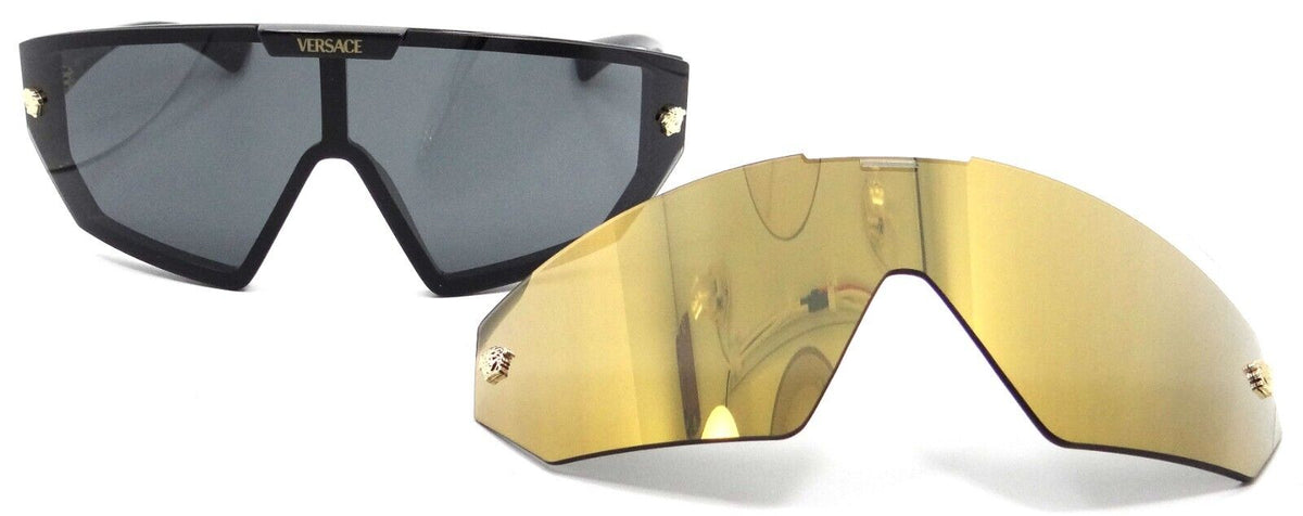 Versace Sunglasses VE 4461 GB1/87 47-xx-125 Black / Dark Grey &amp; Gold Mirror