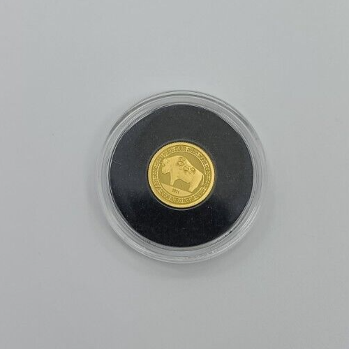 0.5g 24K Gold Coin Mongolia 2021 1000 Togrog Year of the Ox with coin capsule-classypw.com-3