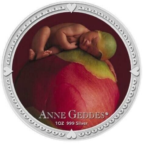 1 Oz Silver Coin 2012 $2 Niue Anne Geddes Girl Coin Set Baby Gift w/925 Bracelet-classypw.com-2