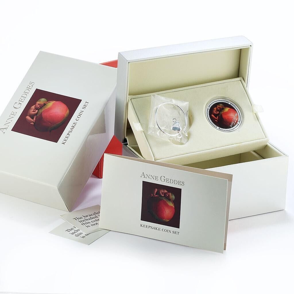 1 Oz Silver Coin 2012 $2 Niue Anne Geddes Girl Coin Set Baby Gift w/925 Bracelet-classypw.com-6