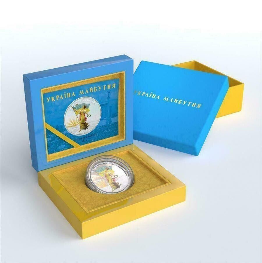 1 Oz Silver Coin 2013 $2 Niue Ukraine Future Euromaidan w/ Flag Україна Майбутня-classypw.com-4