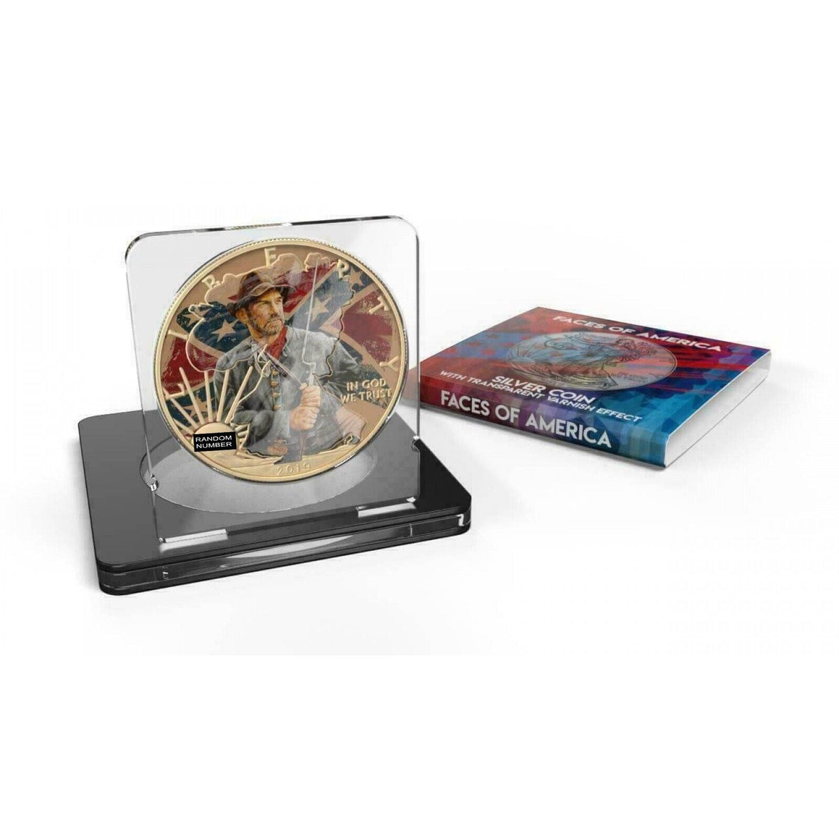 1 Oz Silver Coin 2019 $1 Liberty Faces of America - Confederate Varnish No 5-classypw.com-4