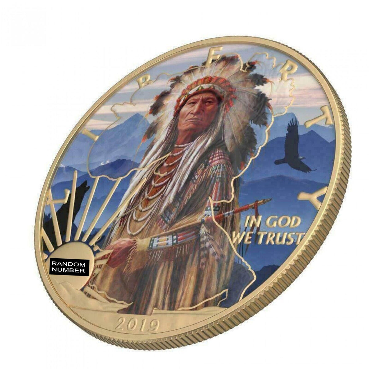 1 Oz Silver Coin 2019 $1 Liberty Faces of America - Indian Varnish No 2-classypw.com-2