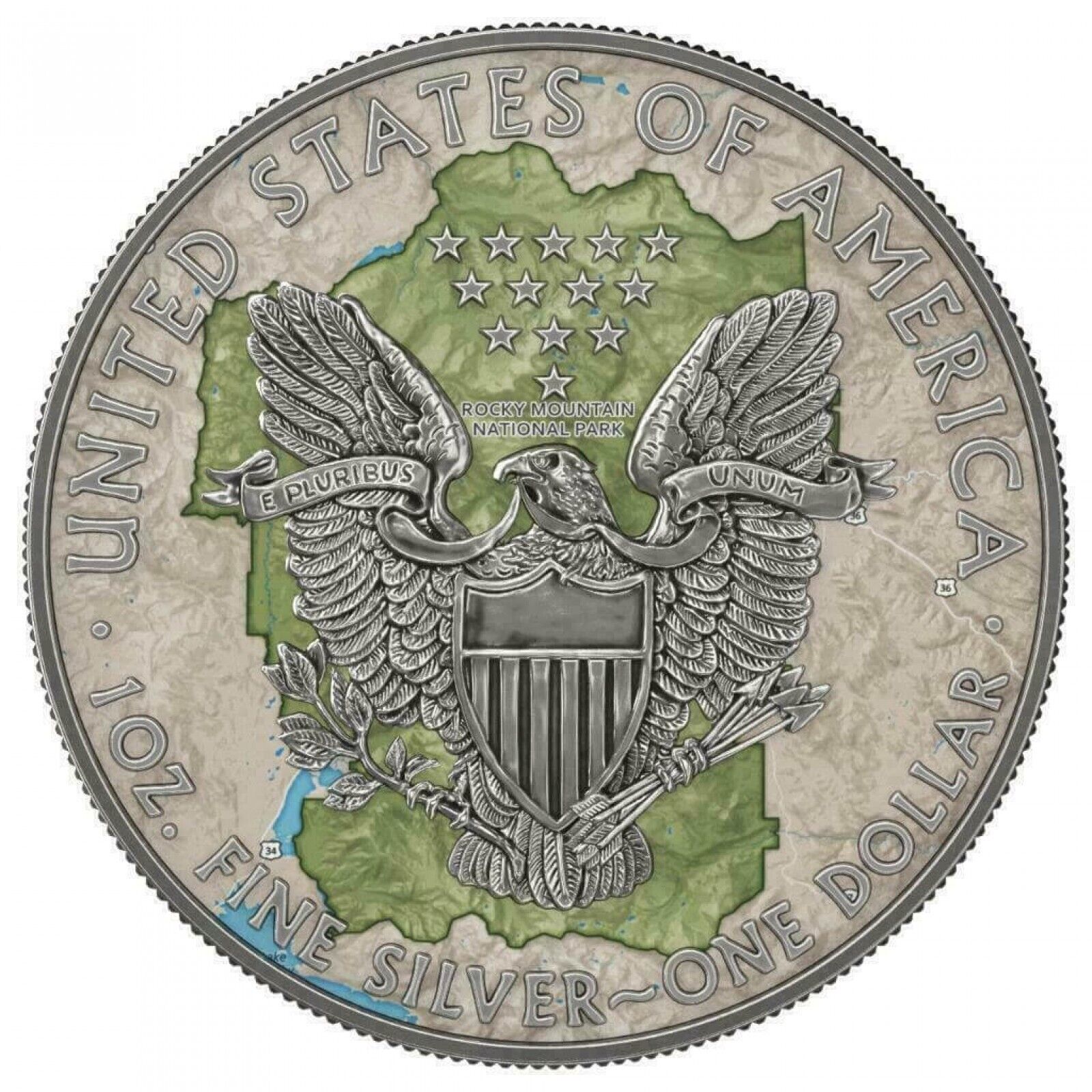 1 Oz Silver Coin 2019 $1 Liberty National Parks of The USA - Rocky Mountain-classypw.com-5