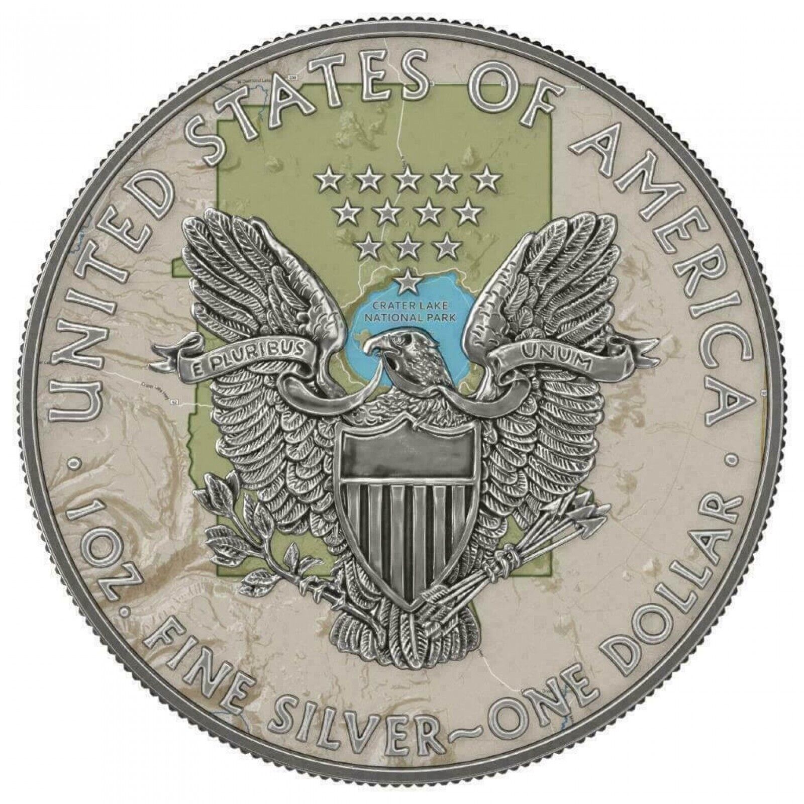 1 Oz Silver Coin 2019 $1 Liberty National Parks of The United States Crater Lake-classypw.com-5