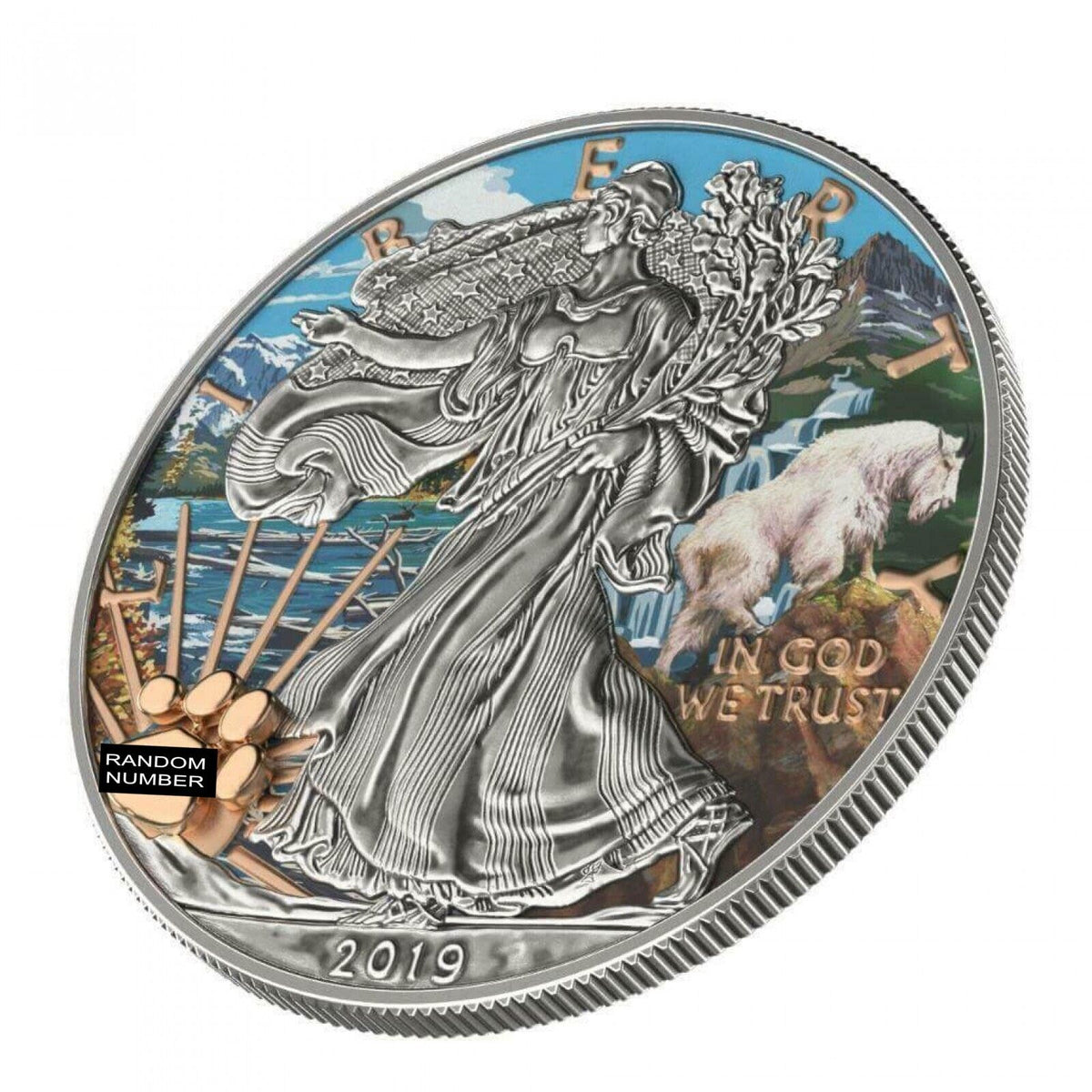 1 Oz Silver Coin 2019 $1 Liberty National Parks of The United States - Glacier-classypw.com-2