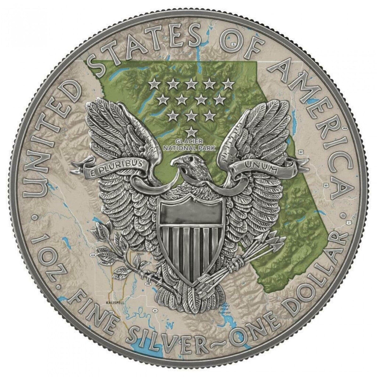1 Oz Silver Coin 2019 $1 Liberty National Parks of The United States - Glacier-classypw.com-5