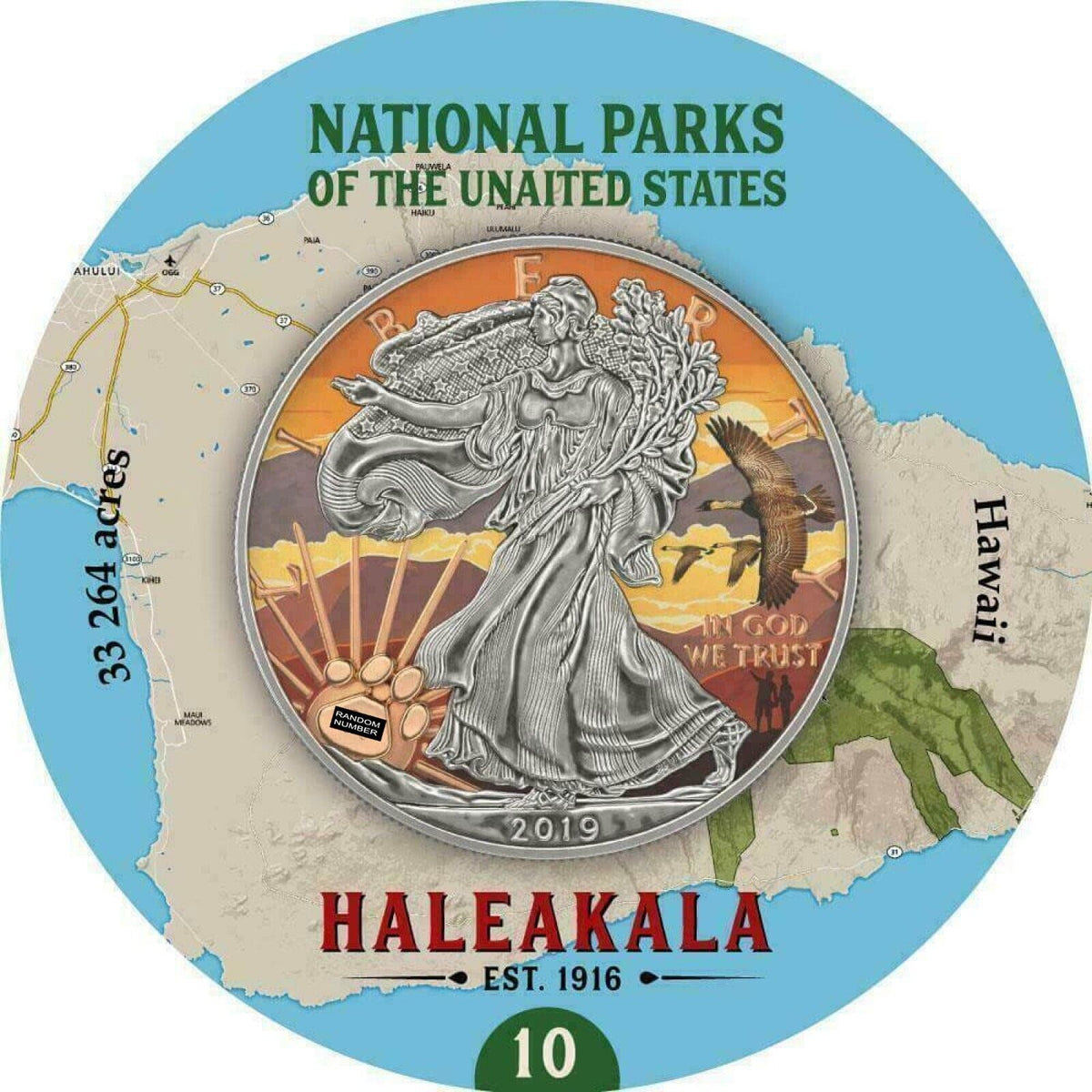 1 Oz Silver Coin 2019 $1 Liberty National Parks of The United States - Haleakala-classypw.com-6
