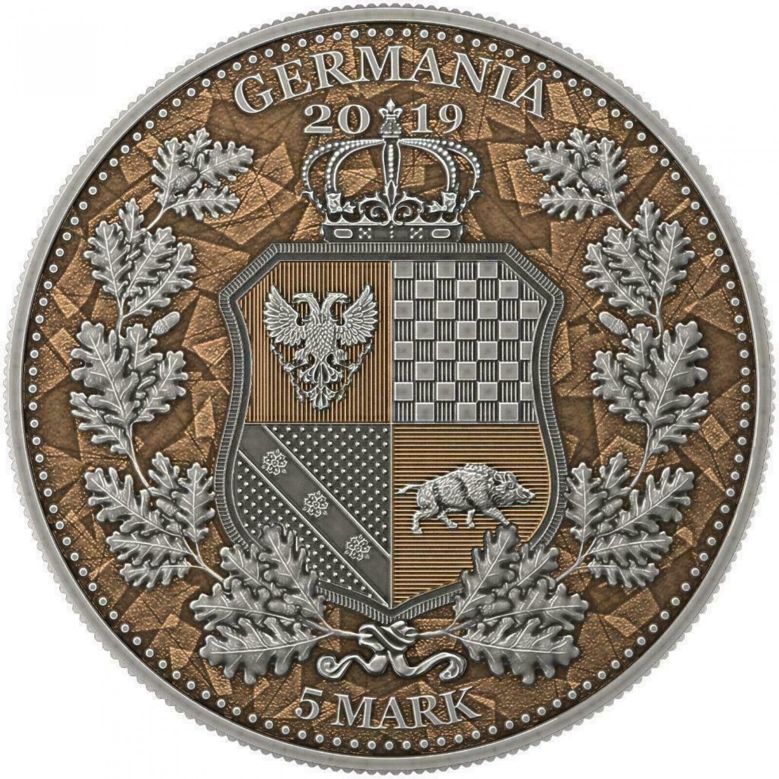 1 Oz Silver Coin 2019 5 Mark Columbia & Germania Allegories - Antique Copper-classypw.com-1