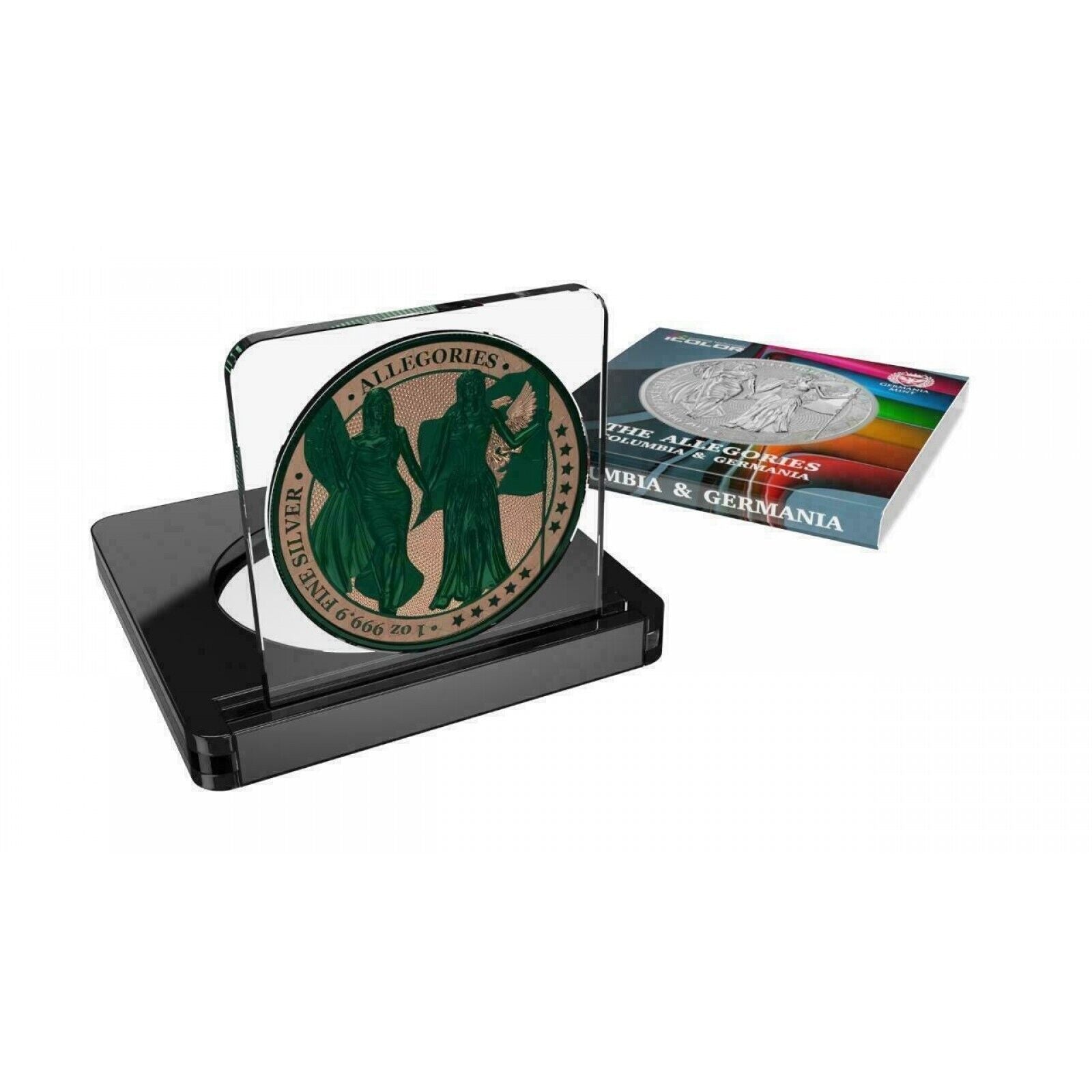 1 Oz Silver Coin 2019 5 Mark Columbia & Germania Allegories - Gold Dark Green-classypw.com-3