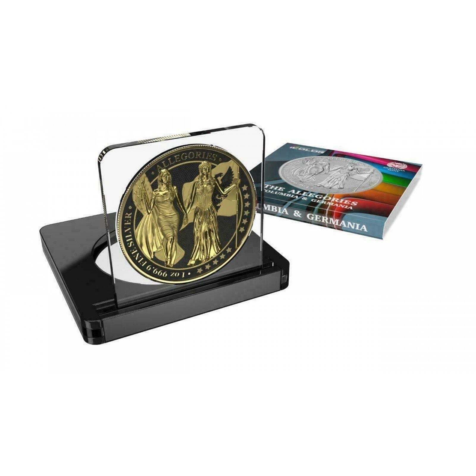 1 Oz Silver Coin 2019 5 Mark Columbia & Germania Allegories - Gold Varnish-classypw.com-3