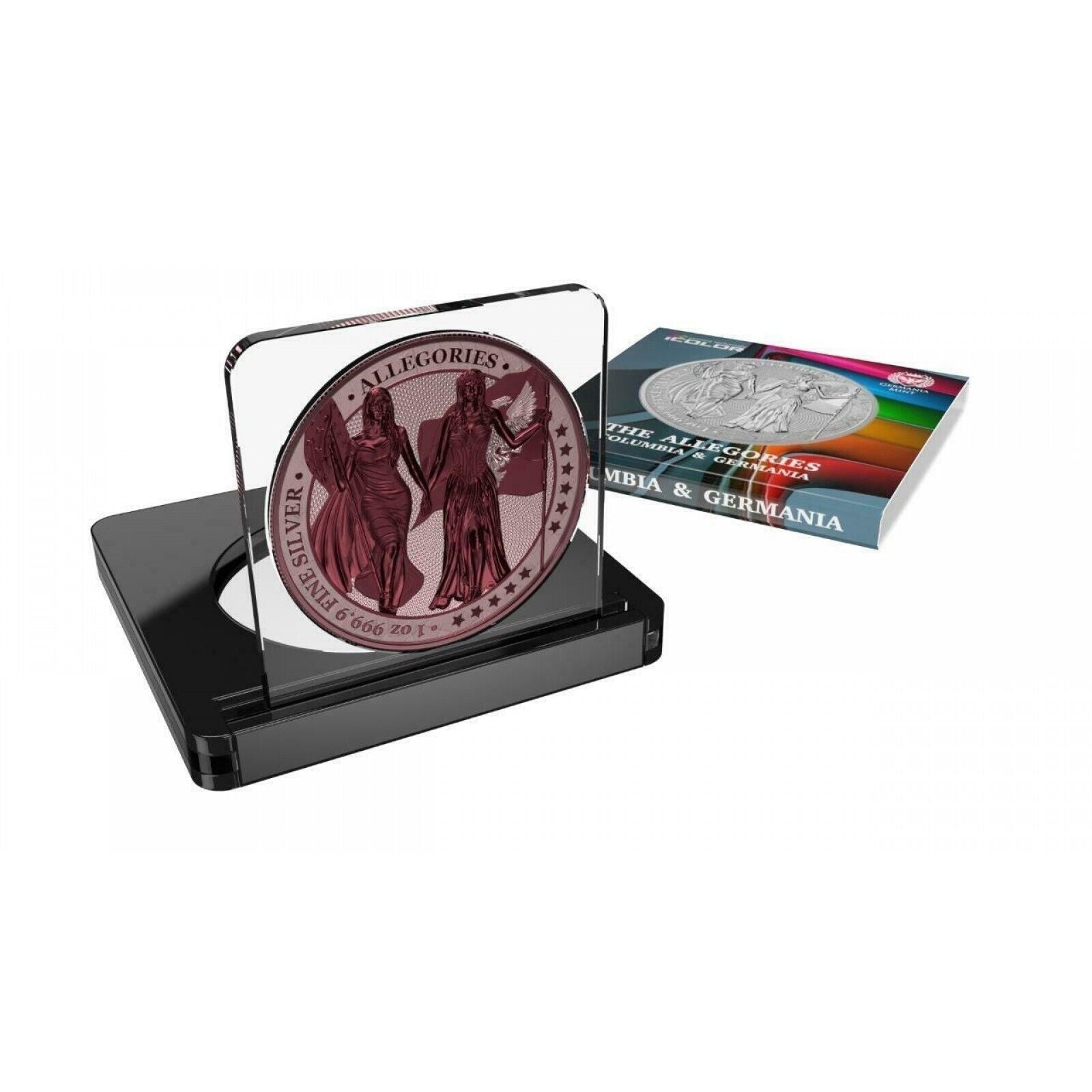 1 Oz Silver Coin 2019 5 Mark Columbia & Germania Allegories - Rose Gold Maroon-classypw.com-3