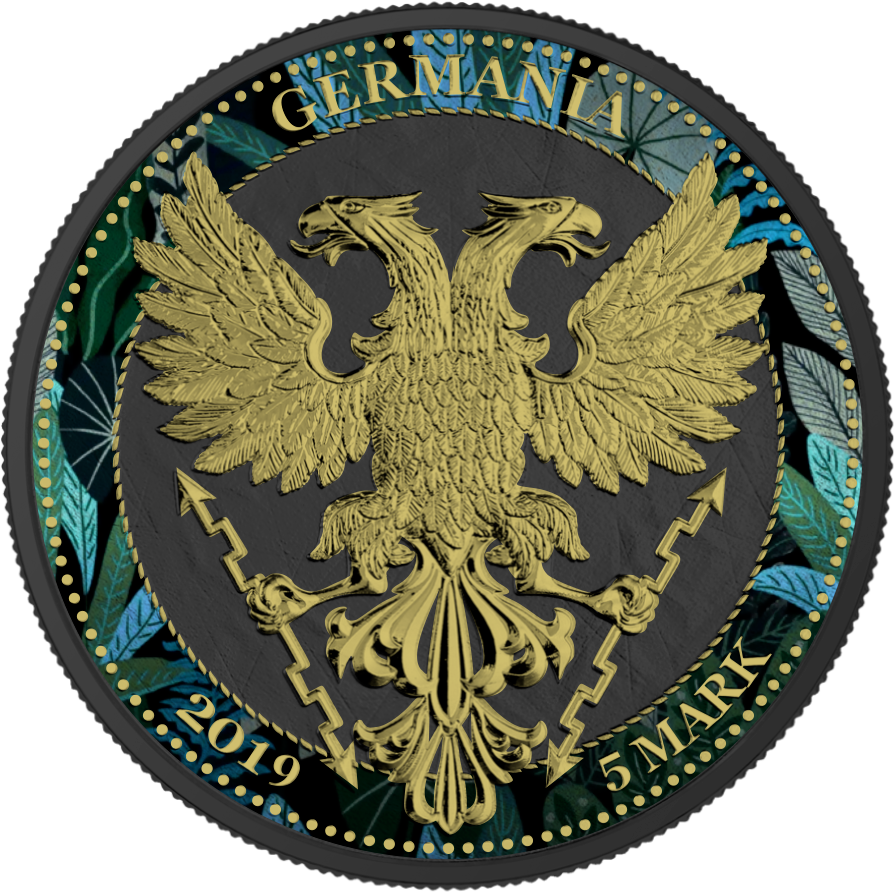 1 Oz Silver Coin 2019 5 Mark Germania Oak Leaf Zoo Series - Black Panther-classypw.com-2