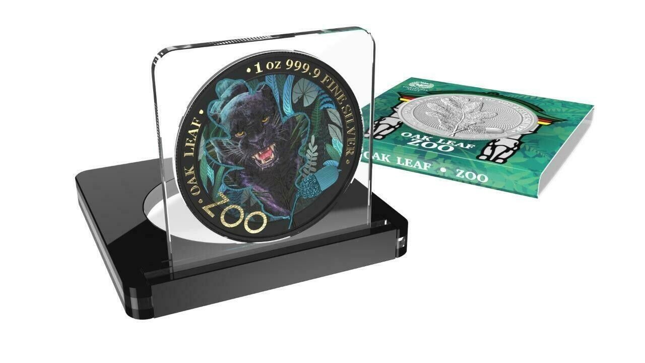 1 Oz Silver Coin 2019 5 Mark Germania Oak Leaf Zoo Series - Black Panther-classypw.com-4