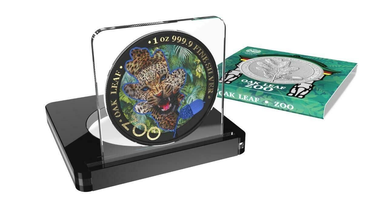 1 Oz Silver Coin 2019 5 Mark Germania Oak Leaf Zoo Series - Jaguar-classypw.com-4