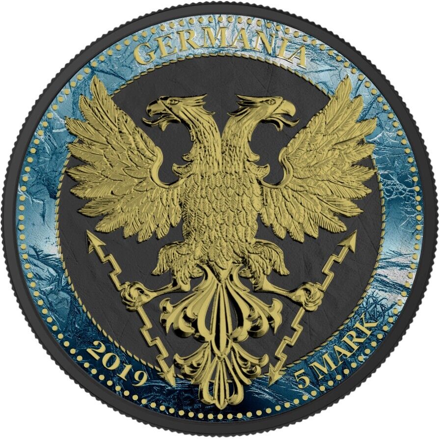 1 Oz Silver Coin 2019 5 Mark Germania Oak Leaf Zoo Series - Pacific Walrus-classypw.com-2