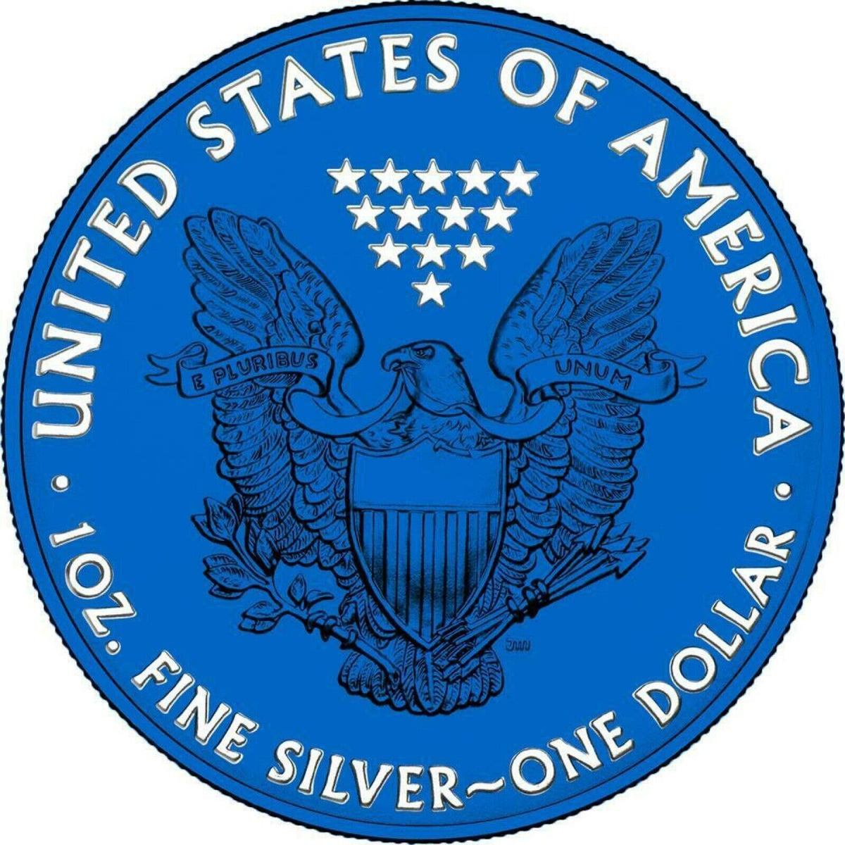 1 Oz Silver Coin 2020 $1 Liberty Paint It Blue - Free Speech Cellphone in hand-classypw.com-2