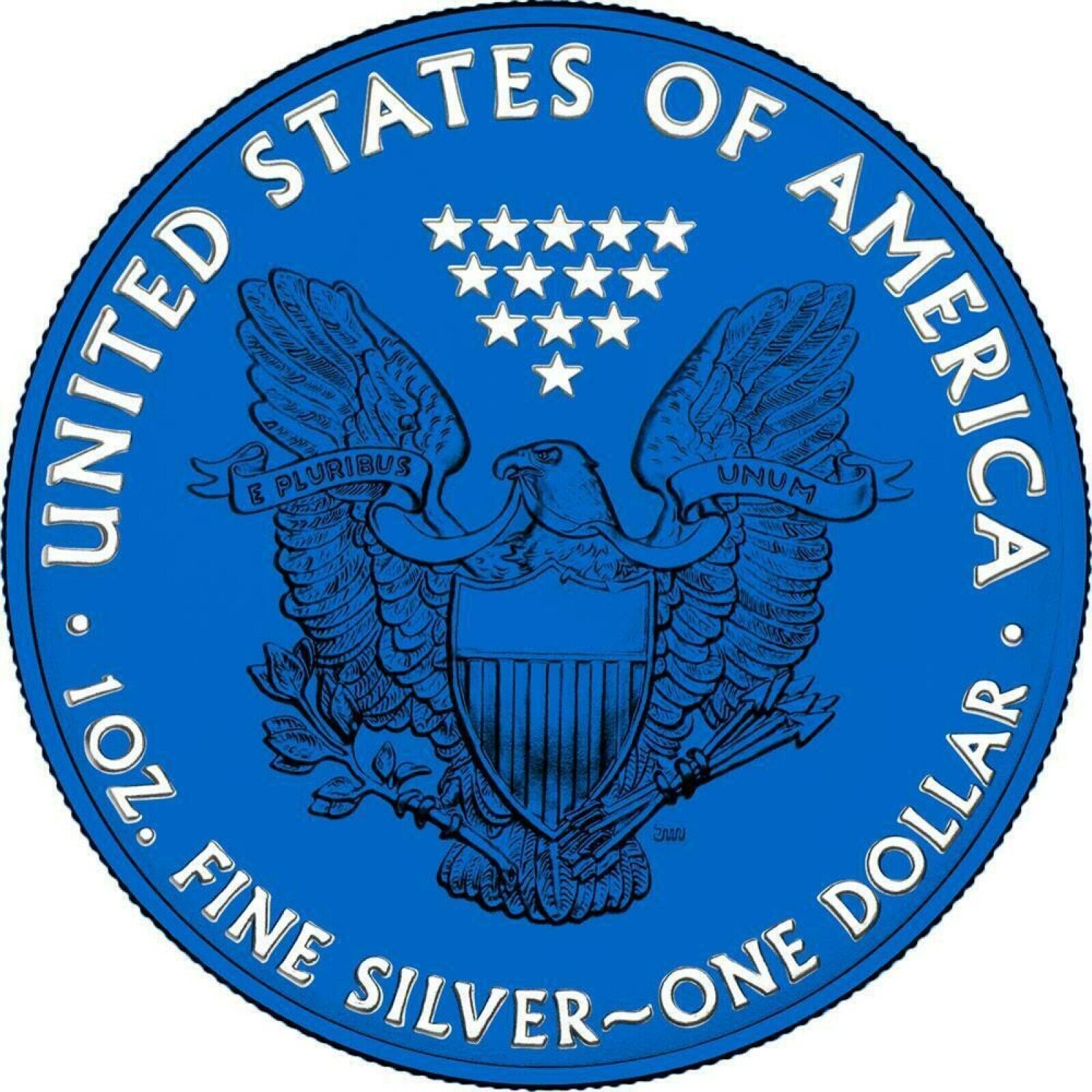 1 Oz Silver Coin 2020 $1 Liberty Paint It Blue - Free Speech Cellphone in hand-classypw.com-1