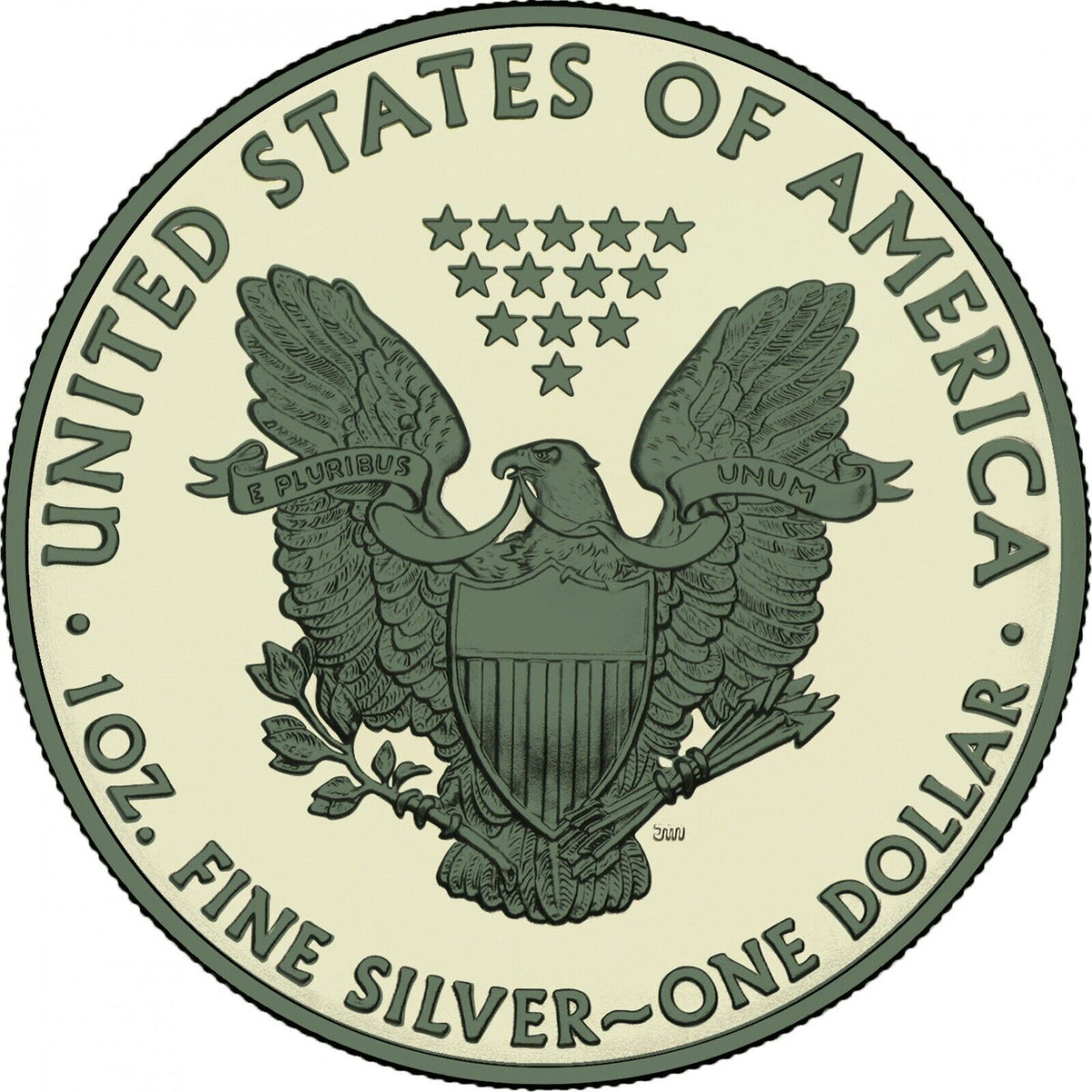 1 Oz Silver Coin 2020 $1 Liberty Paint It Green - Capitalism $-classypw.com-2